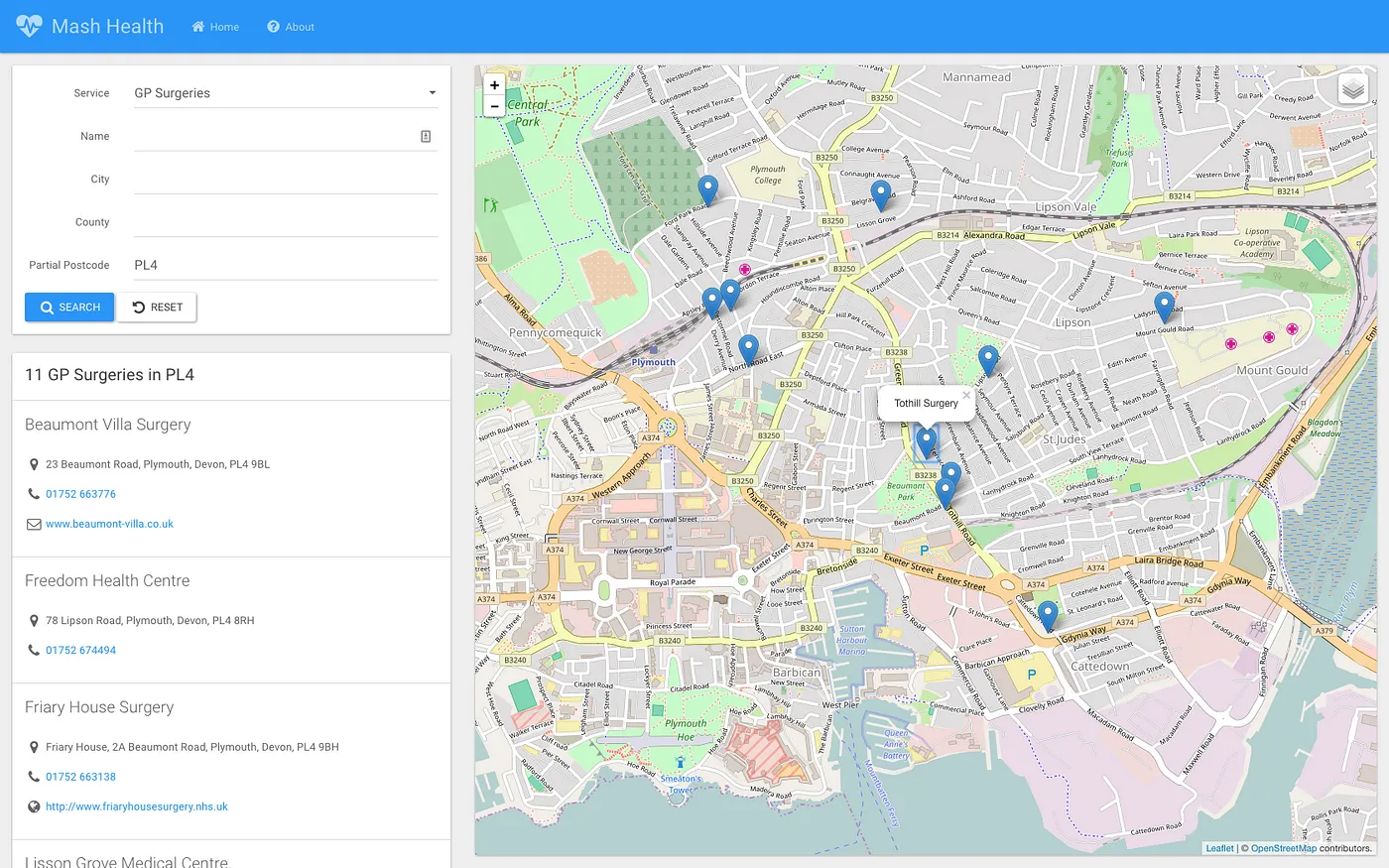 GP Surgeries in the PL4 postcode